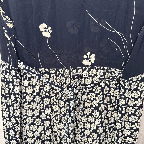 Lolette Vintage Black White Floral Semi Sheer Cottagecore Patchwork Maxi Size XL - Picture 6 of 7